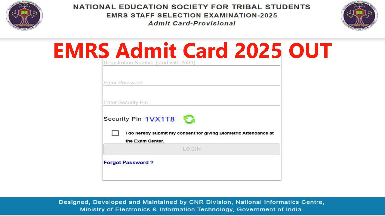 EMRS Admit Card 2025 OUT ESSE Download Admit Card