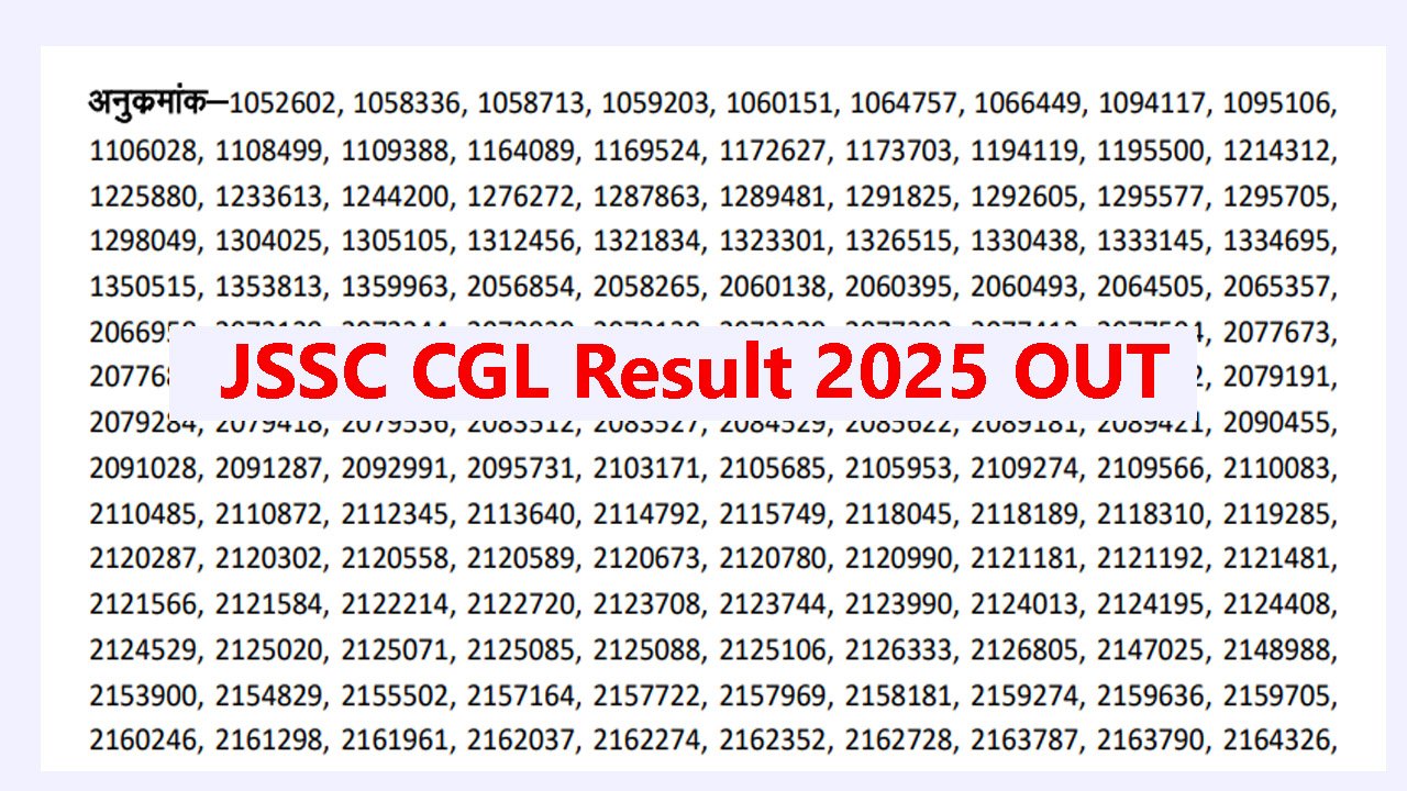 JSSC CGL Result 2025