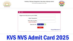 KVS NVS Admit Card 2025 Exam City Intimation Slip Teaching & Non-Teaching 2026 KVS NVS Admit Card 2025