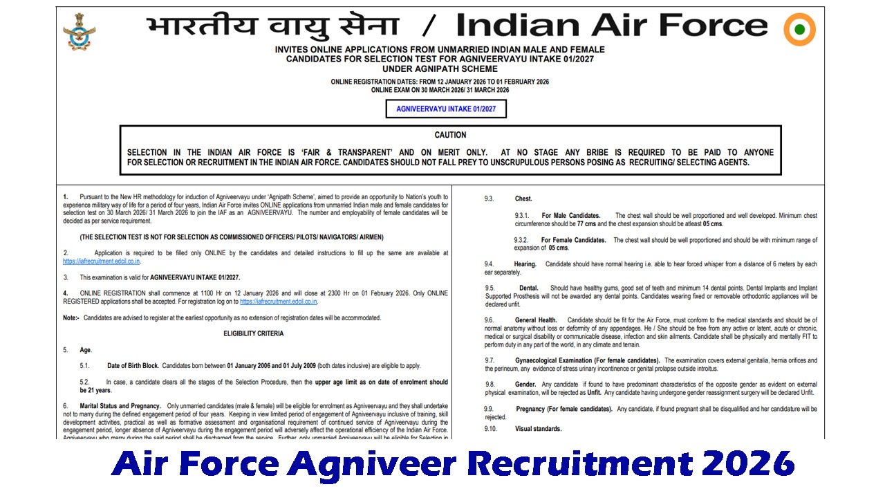 Air Force Agniveer Recruitment 2026