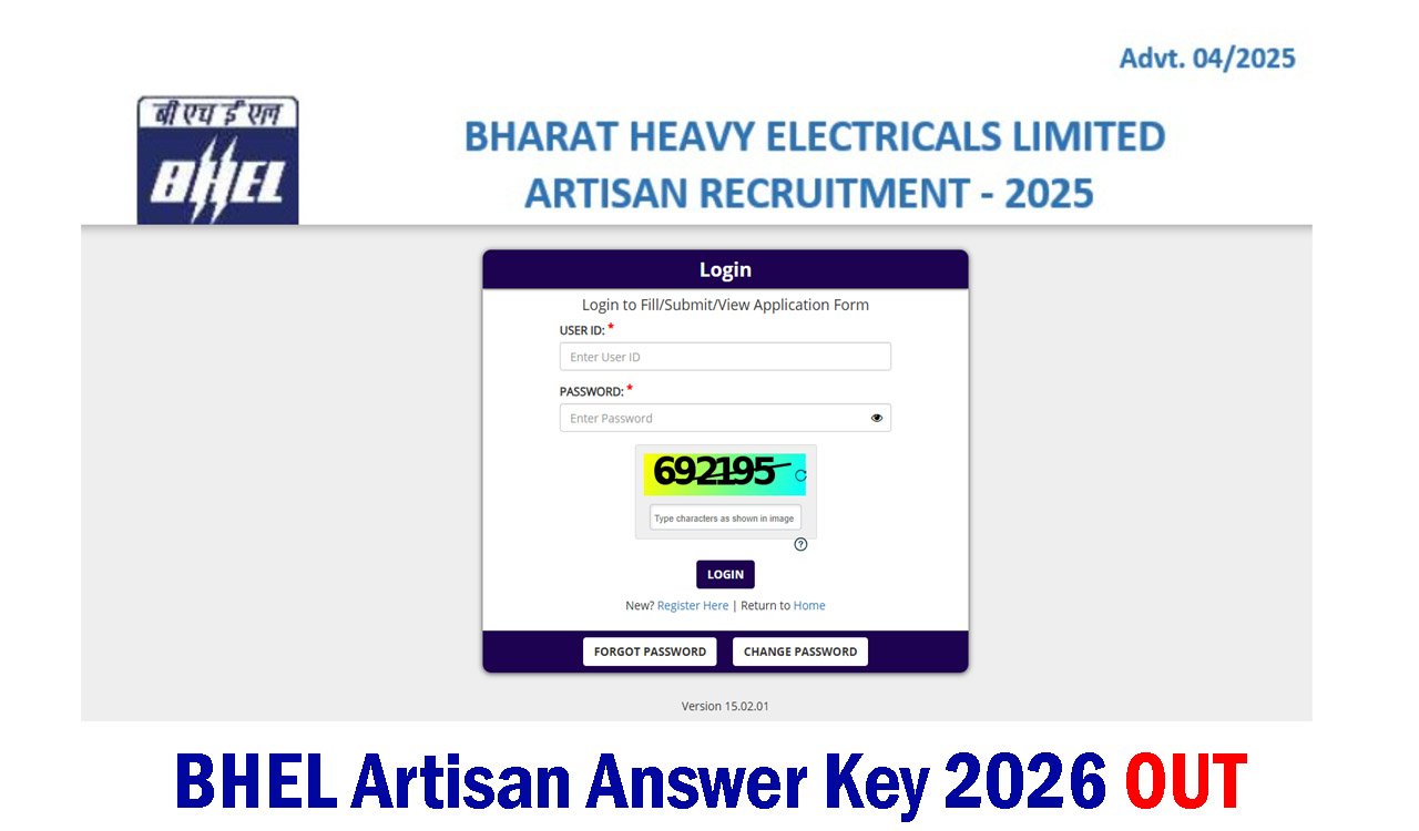 BHEL Artisan Answer Key 2026
