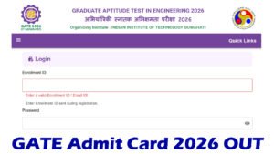 GATE Admit Card 2026 OUT Download link at goaps.iitg.ac.in/login GATE Admit Card 2026