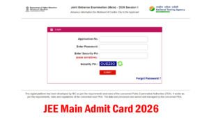 JEE Main Admit Card 2026