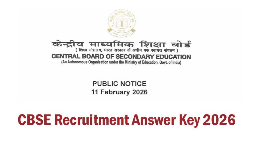 CBSE Recruitment Answer Key 2026