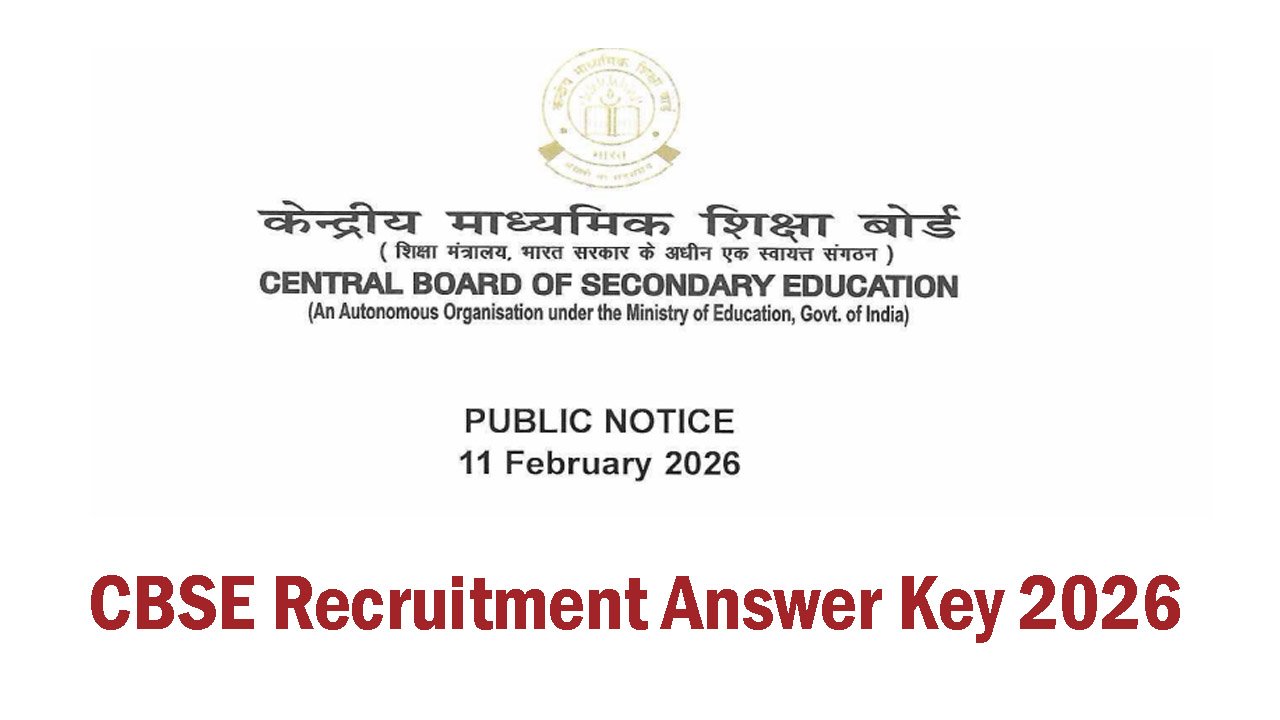 CBSE Recruitment Answer Key 2026