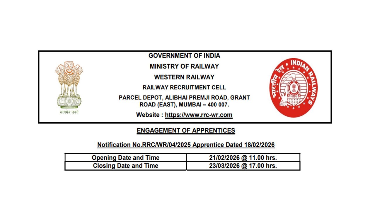 RRC WR Apprentice Recruitment 2026