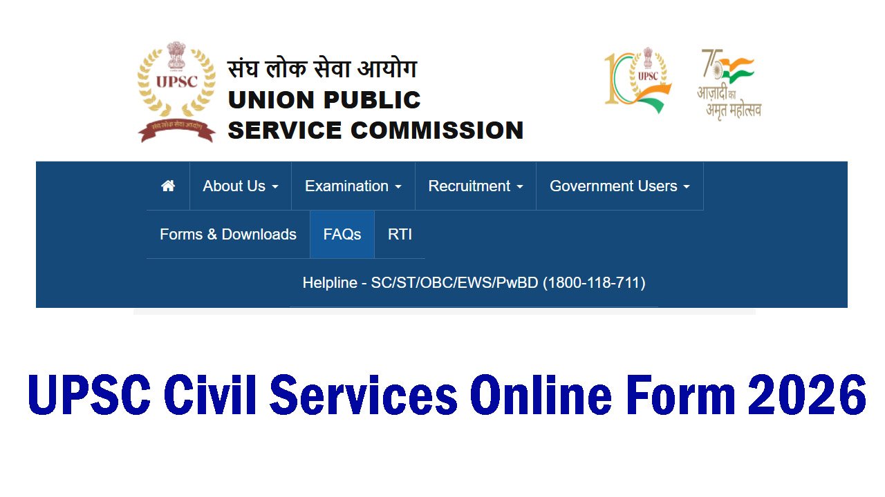 UPSC Civil Services Examination Online Form 2026