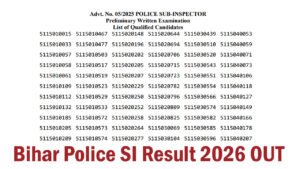 Bihar Police SI Result 2026