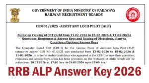 RRB ALP Answer Key 2026