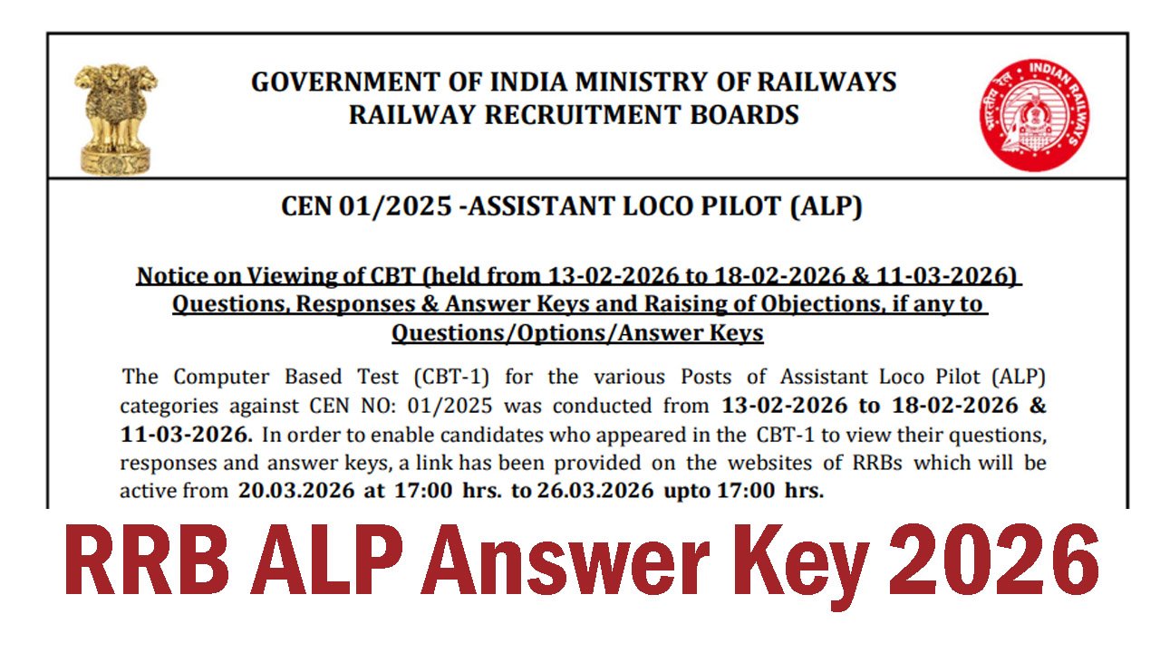 RRB ALP Answer Key 2026