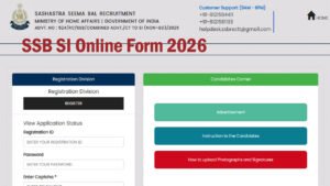 SSB SI Online Form 2026