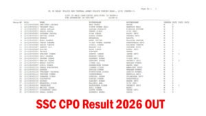 SSC CPO Result 2026