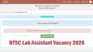 BTSC Lab Assistant Vacancy 2026 Online Form For 1091 Posts, Online Form BTSC Lab Assistant Vacancy 2026