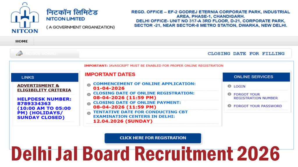 Delhi Jal Board JE Recruitment 2026
