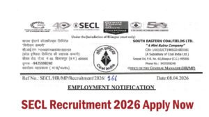 SECL Recruitment 2026 Apply Online For Mining Sirdar, Assistant Foreman, Dy Surveyor, for 1055 Posts SECL Recruitment 2026