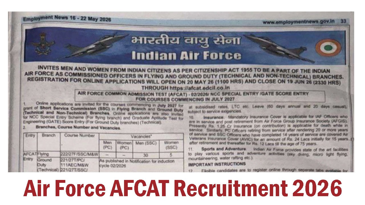 Air Force AFCAT Recruitment 2026