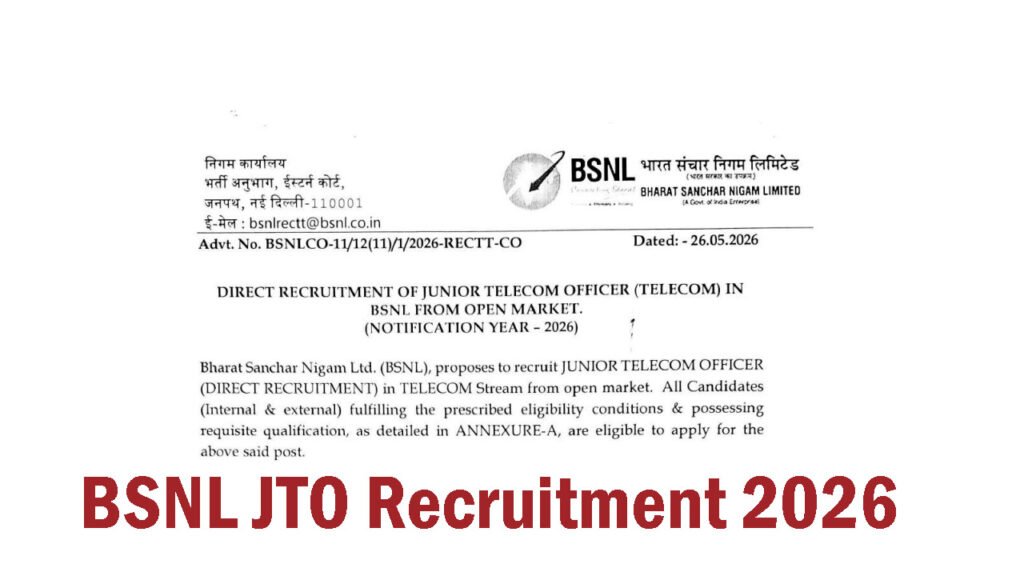 BSNL JTO Recruitment 2026 