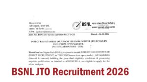 BSNL JTO Recruitment 2026