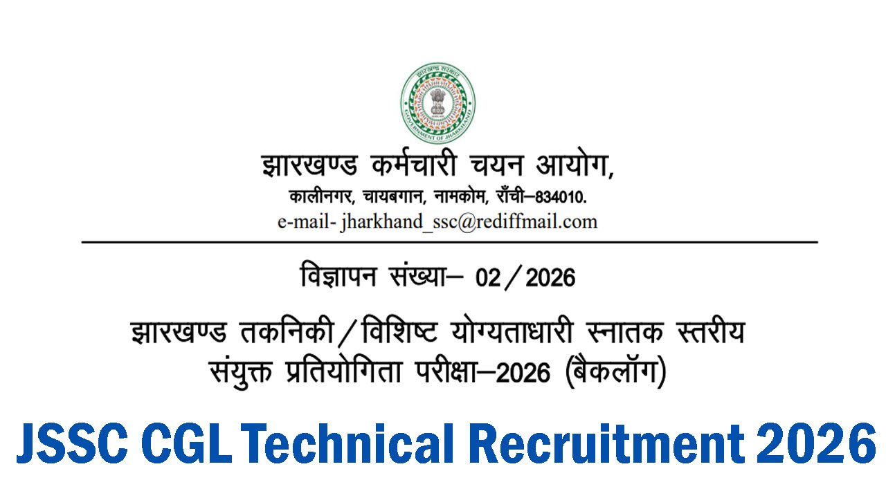 JSSC CGL Technical Recruitment 2026