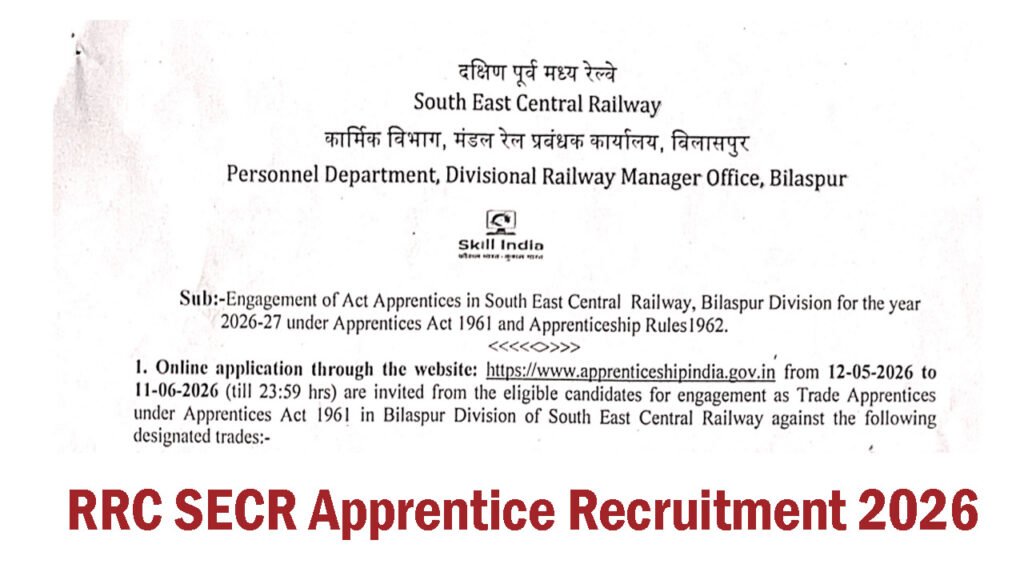 RRC SECR Apprentice Recruitment 2026