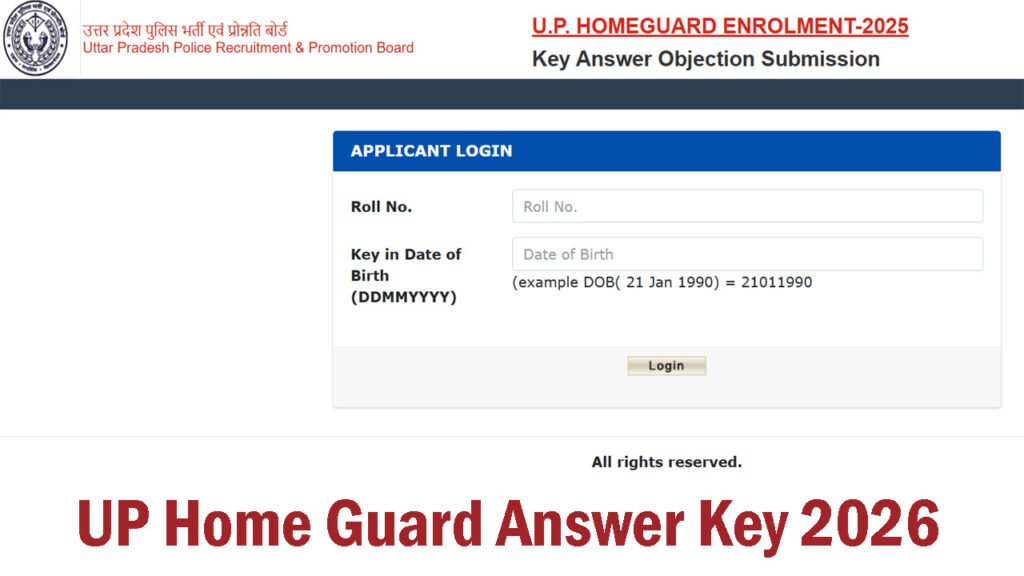 UP Home Guard Answer Key 2026