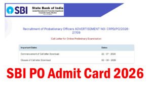 SBI PO Admit Card 2026