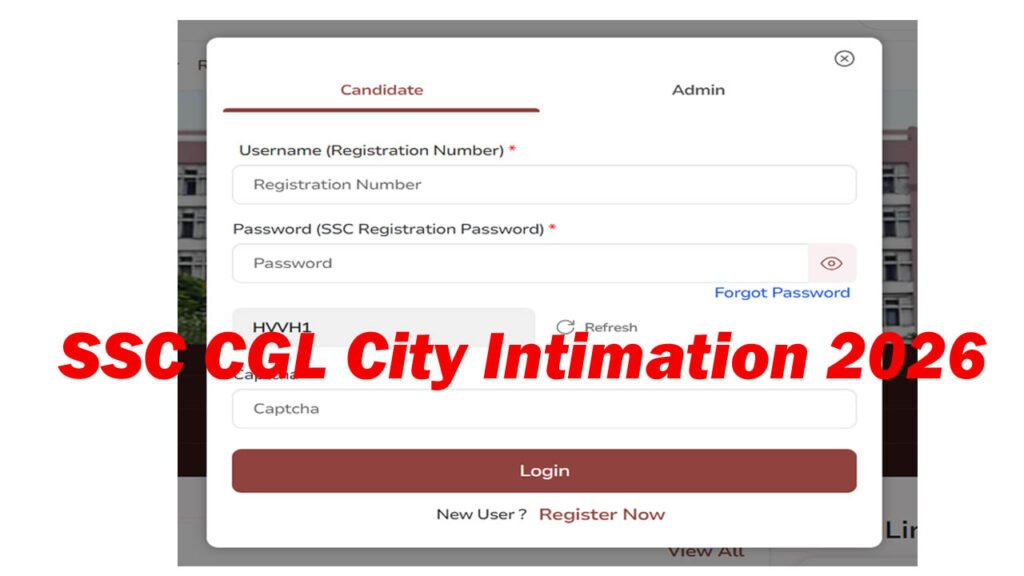 SSC CGL City Intimation 2026
